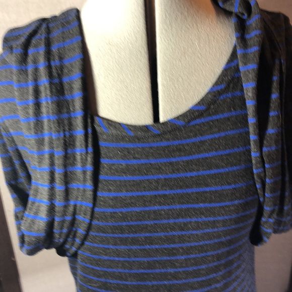 Cable & Gauge Grey Blue Striped Long Sleeves T-shirt L Scoop neck - Picture 5 of 7